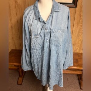 Side Stitch Los Angeles Blue Denim Top Size 2X
